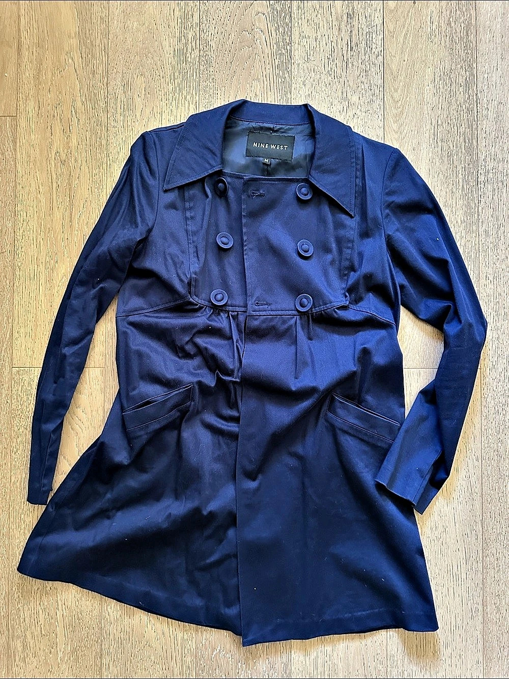 Nine West A line Coat in Blue Size Medium Like New